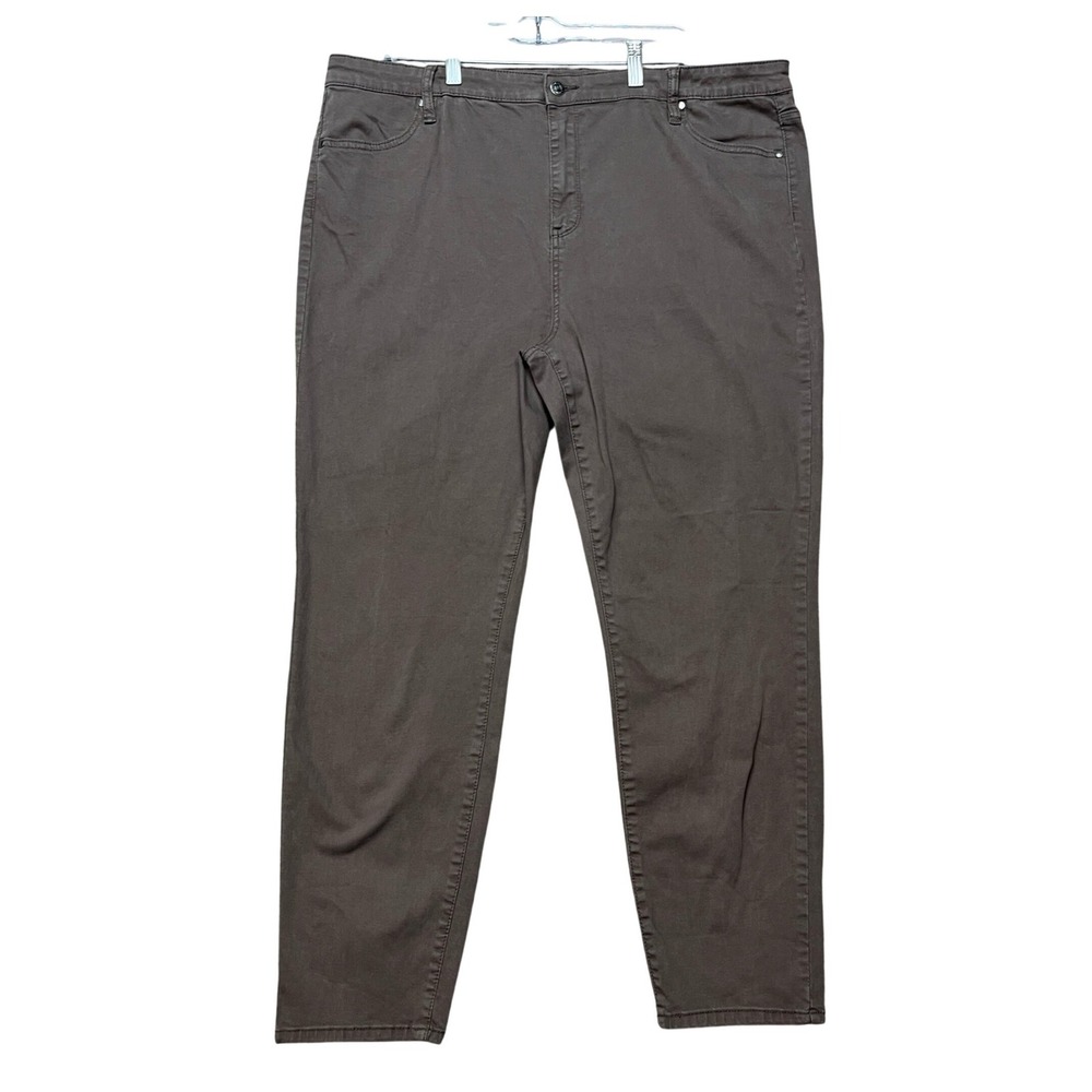 Buffalo David Bitton Hanna Skinny Pants Womens 20 Brown Tencel Stretch High Rise